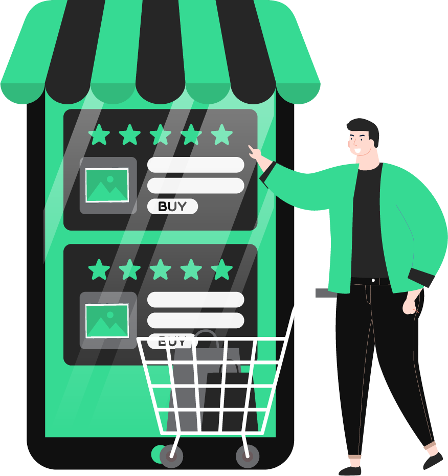 Open cart Illustration